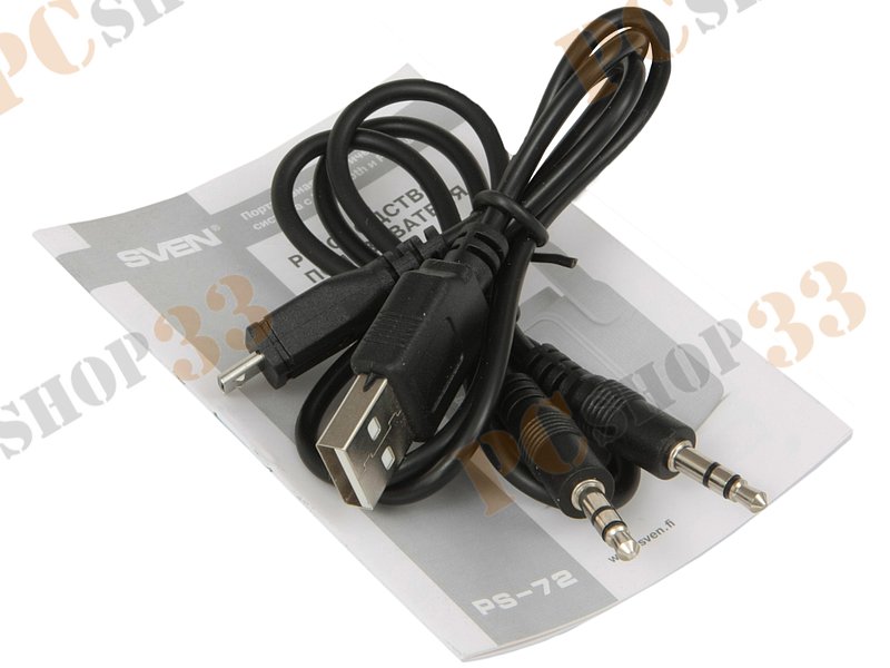 Акустическая система Sven PS-72, 2x3Вт, портативная, с MP3 плеером, с FM радио, черный (Bluetooth)