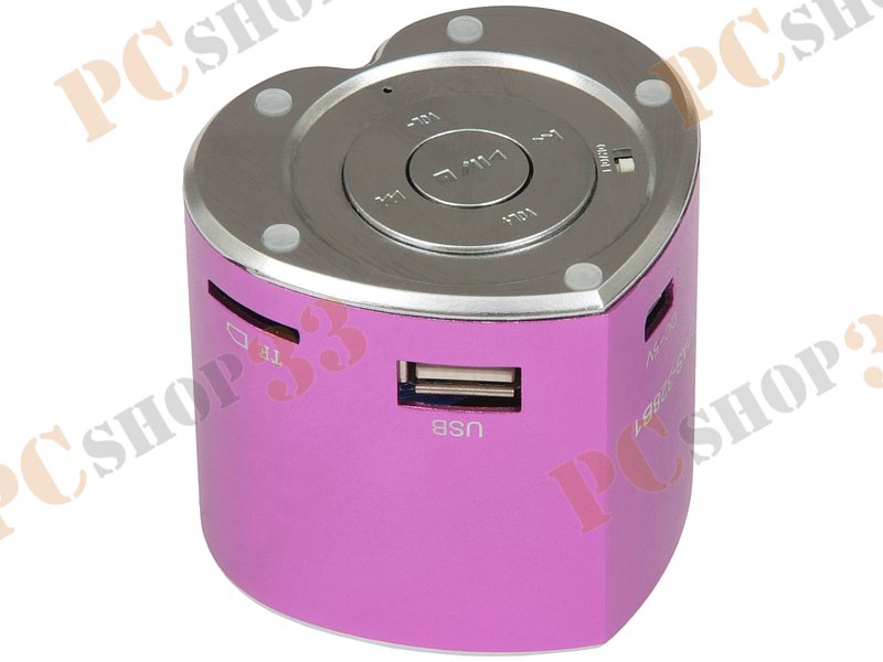 Акустическая система Flextron F-CPAS-328B1-PR, 3Вт, с MP3 плеером, с FM-радио, портативная, фиолетовый