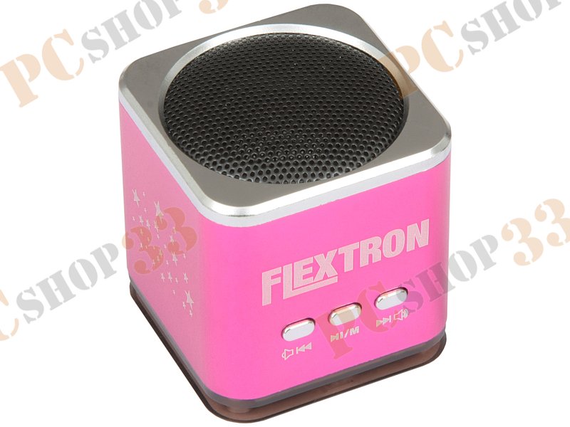 Акустическая система Flextron F-CPAS-322B1-PK, 3Вт, с MP3 плеером, с FM-радио, портативная, розовый