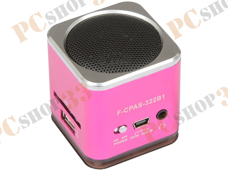 Акустическая система Flextron F-CPAS-322B1-PK, 3Вт, с MP3 плеером, с FM-радио, портативная, розовый