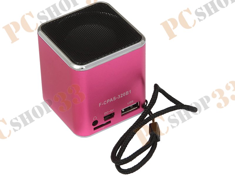 Акустическая система Flextron F-CPAS-320B1-PK, 3Вт, с MP3 плеером, с FM-радио, портативная, розовый