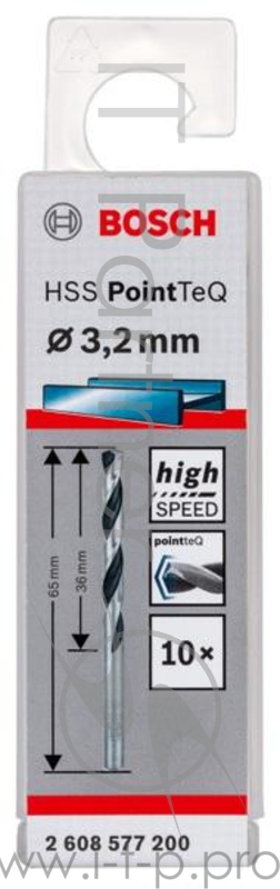 Bosch Bosch 2608577200 10 HSS PointTeQ Сверл 3.2mm