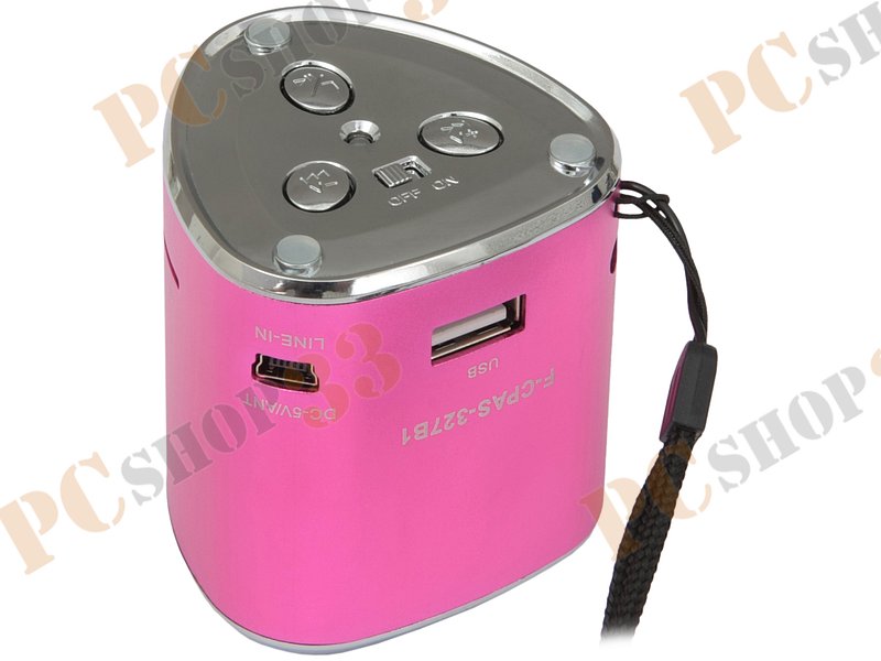 Акустическая система Flextron F-CPAS-327B1-PK, 3Вт, с MP3 плеером, с FM-радио, портативная, розовый