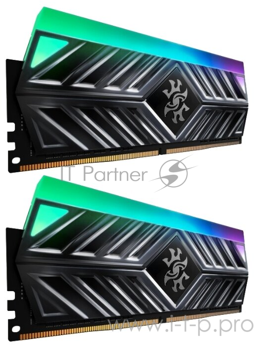 Модуль памяти ADATA 32GB DDR4 3000 DIMM SPECTRIX D41 RGB Grey Gaming Memory AX4U3000316G16A-DT41 Non-ECC, CL16, 1.35V, 1024x8, Kit (2x16GB), RTL
