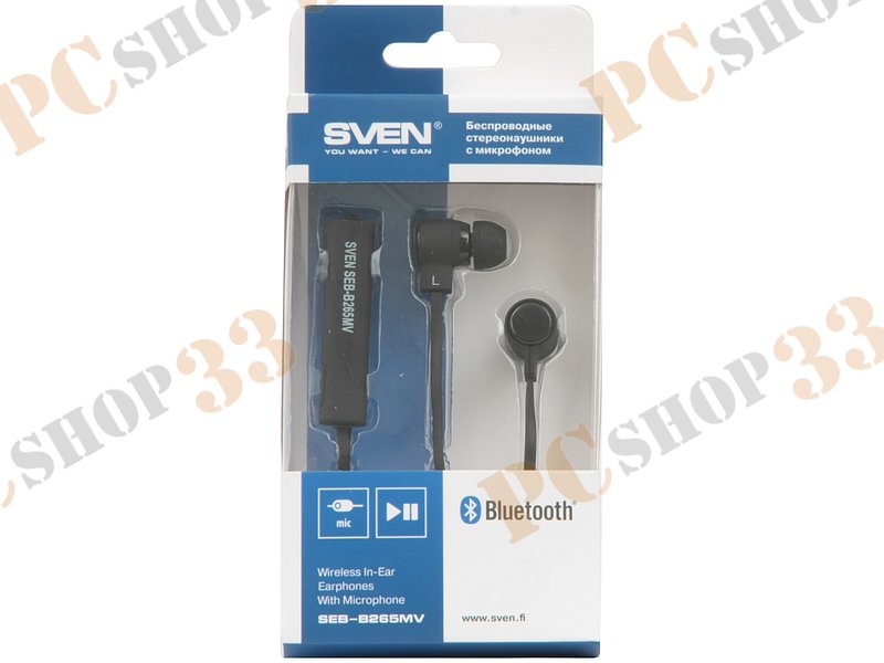 Гарнитура Sven SEB-B265MV, беспроводная, с регулятором громкости (Bluetooth)