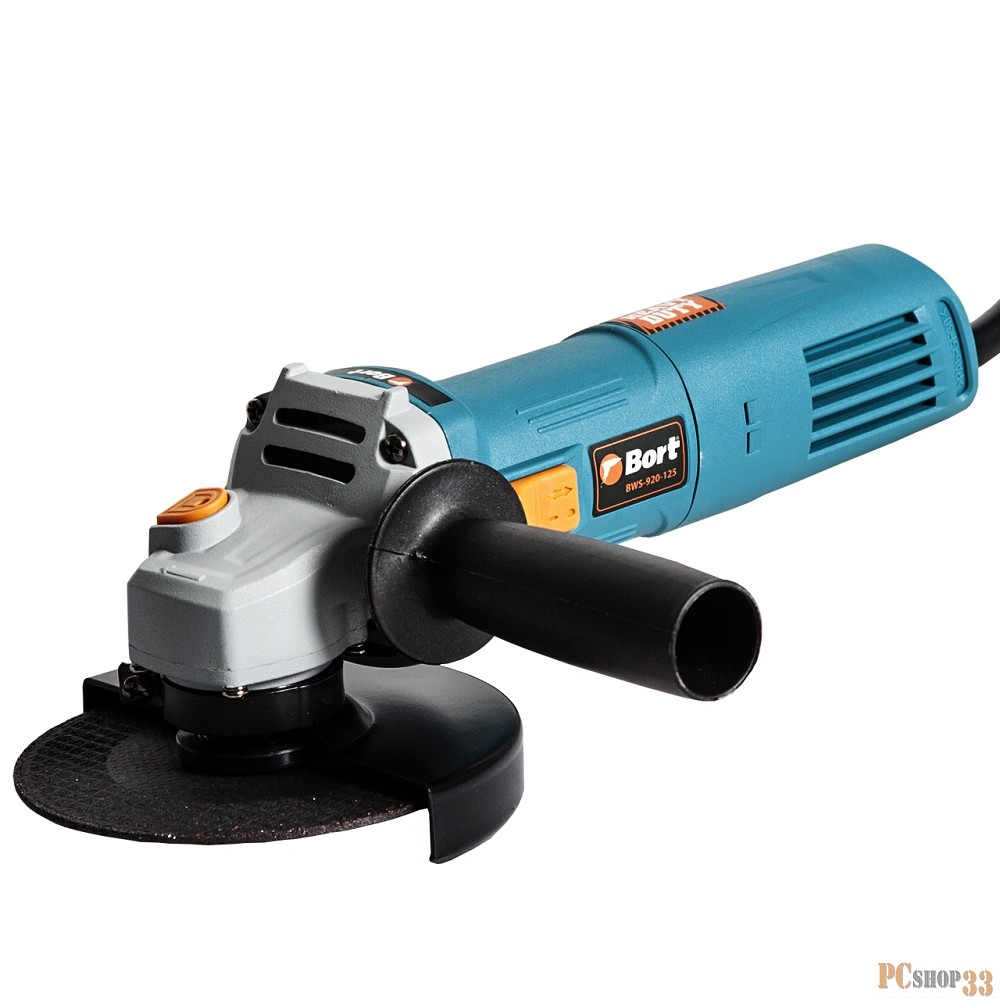 Шлифовальные машины Bort BWS-920-125 Машина шлифовальная угловая 91275318 { 900 Вт, 11500 об/мин, 125 мм, М14, 2 кг, набор аксессуаров 4 шт }