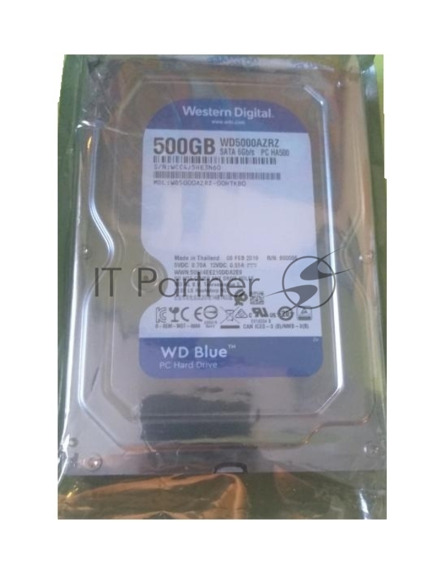 Жесткий диск WD Original SATA-III 500Gb WD5000AZRZ Blue (5400rpm) 64Mb 3.5