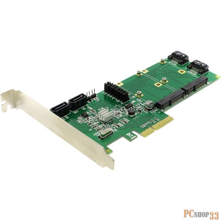 Контроллер Espada Контроллер PCI-E, HYPER Duo, 4int SATA3 + 2 mSATA, FG-EST14A-1, ОЕМ (40056)
