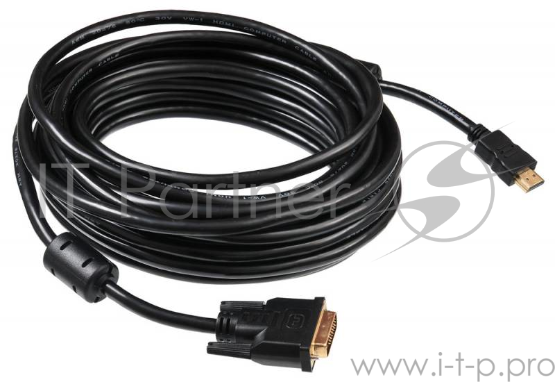 Кабель Кабель Buro HDMI-19M-DVI-D-10m 24M/19M 10м позол/ферритовые кольца (HDMI-19M-DVI-D-10M)