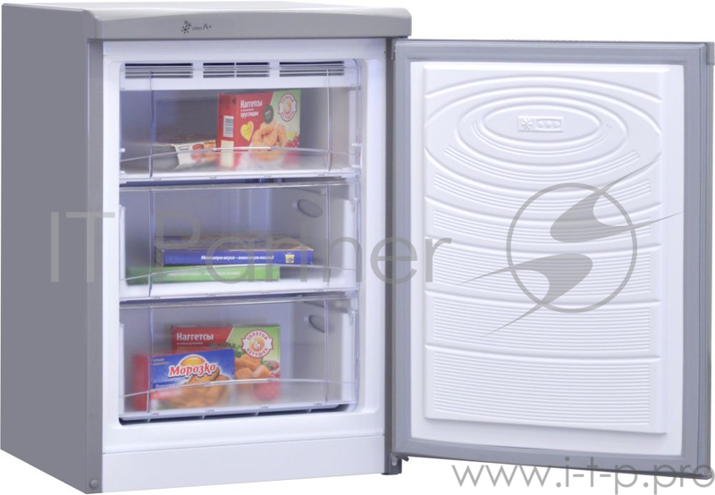 Морозильник NORDFROST DF 156 IAP серебристый металлик115 л, класс А+, 3 секции морозильной камеры, 2 выдвижных ящика из пластика, 90х57х63 см, цвет: серебристый металлик