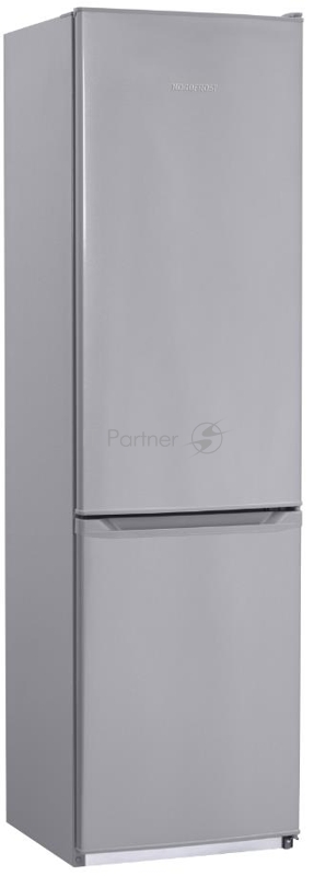 Холодильник NORDFROST NRB 154 332 серебристый металлик2-камерный, Общий объем 326 л, объем холодильной камеры 238 л, объем морозильной камеры 88 л, класс А+, LED-освещение, МК внизу, 4 полки стекло, 2 овощных ящика, 3 отделения в МК, сосуд для ягод