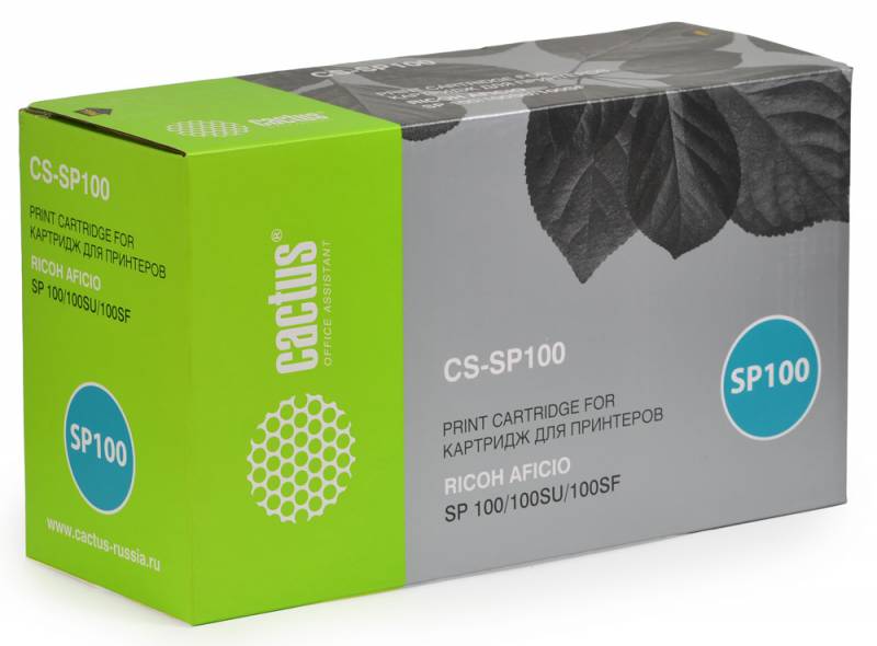 Расходные материалы CACTUS SP100 Тонер-картридж (CS-SP100) для принтера для Ricoh Aficio SP100/100SU/100SF, черный (2 000стр.)