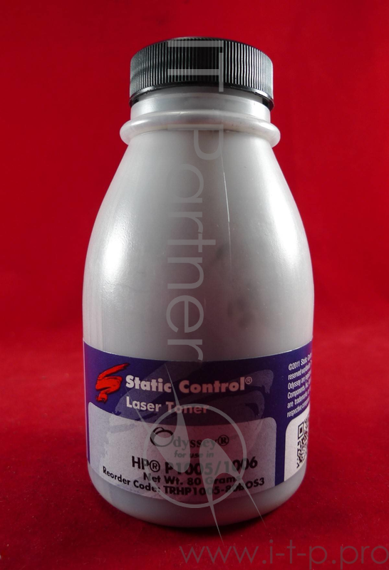 Тонер Static Control для HP LJ P1005/1006/1505 (Odyssey, 3 ver.), 80 г, флакон