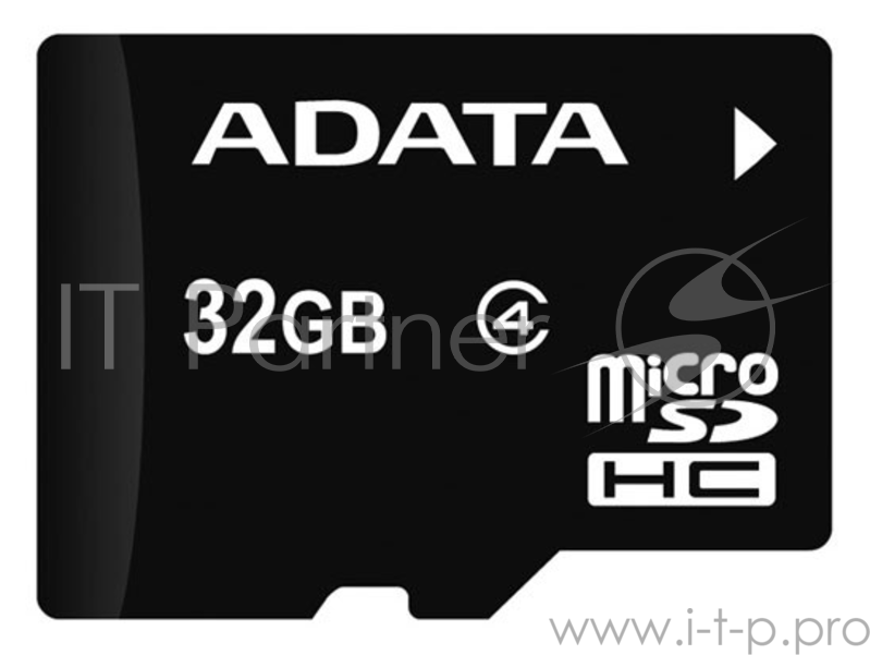 Флеш карта microSDHC 32Gb Class4 AData AUSDH32GCL4-RA1 + adapter