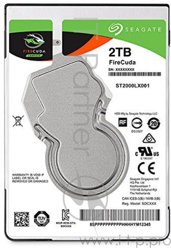 Жесткий диск 2TB Seagate Firecuda (ST2000LX001) {SATA 6.0Gb/s, 5400 rpm, 128mb, гибридный HDD/SSD, 2.5