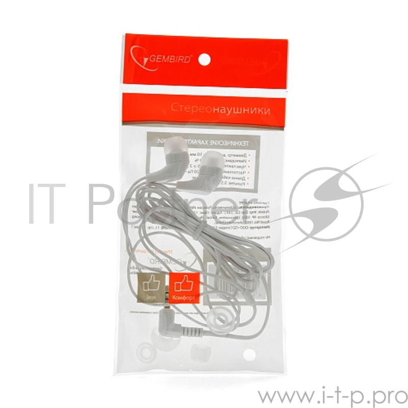 Наушники Gembird MP3-EP14W, белый