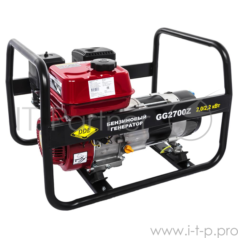 Генераторы Генератор бензиновый DDE GG2700Z 1ф ном/макс. 2,0/2.2 кВт, DDE UP168, т/бак 3.6л, ручн/стартер, 38 кг