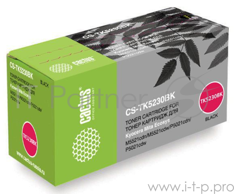 Расходные материалы Cactus TK-5230Bk Тонер-картридж для Kyocera P5021cdn/M5521cdn, Bk, 2,6K