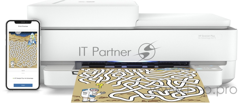 МФУ струйный HP DeskJet Ink Advantage 6475 (5SD78C) A4 Duplex WiFi USB белый