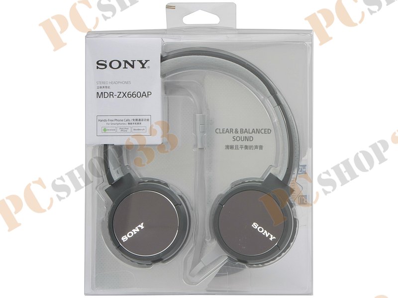 Гарнитура Sony MDR-ZX660APBC(E), для смартфонов, черно-серый