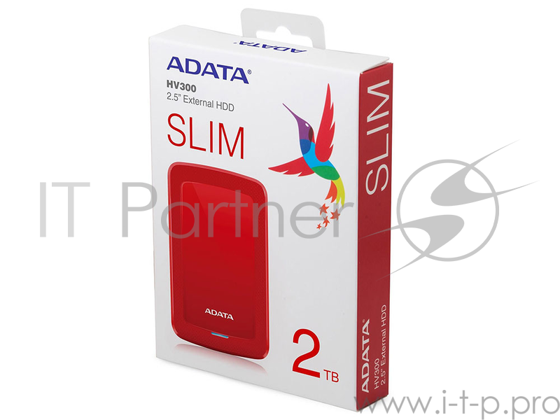 Внешний жесткий диск 2TB ADATA HV300, 2,5 , USB 3.1, красный