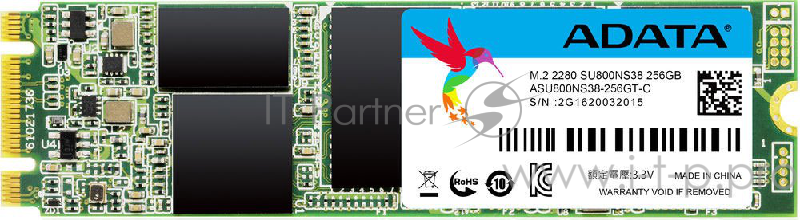 Накопитель SSD AData M.2 2280 256GB ADATA Ultimate SU800 Client SSD ASU800NS38-256GT-C SATA 6Gb/s, 560/520, IOPS 85/80K, MTBF 2M, 3D V-NAND TLC, 256MB, 200TBW, Retail