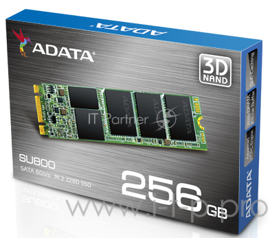 Накопитель SSD AData M.2 2280 256GB ADATA Ultimate SU800 Client SSD ASU800NS38-256GT-C SATA 6Gb/s, 560/520, IOPS 85/80K, MTBF 2M, 3D V-NAND TLC, 256MB, 200TBW, Retail