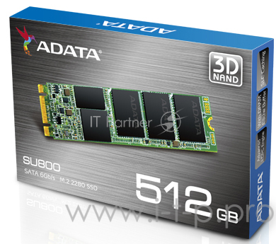 Накопитель SSD AData M.2 2280 512GB ADATA Ultimate SU800 Client SSD ASU800NS38-512GT-C SATA 6Gb/s, 560/520, IOPS 85/85K, MTBF 2M, 3D V-NAND TLC, 512MB, 400TBW, Retail