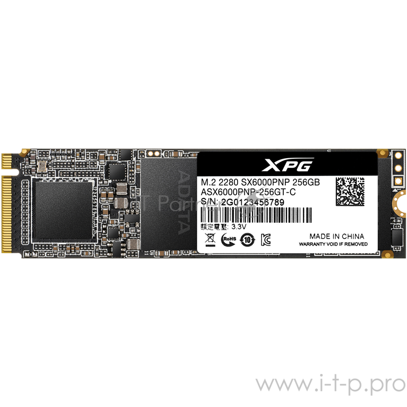 Накопитель SSD AData PCI-E x4 256Gb ASX6000PNP-256GT-C XPG SX6000 Pro M.2 2280