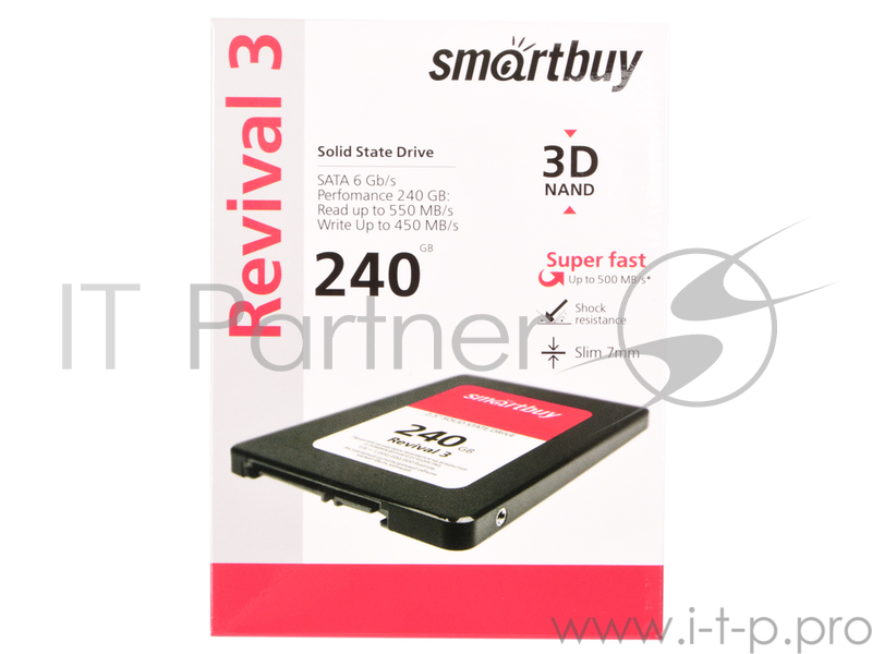Накопитель Smartbuy SSD 240Gb Revival 3 SB240GB-RVVL3-25SAT3 {SATA3.0, 7mm}