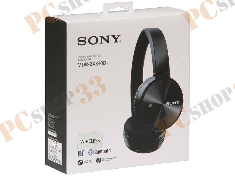 Гарнитура Sony MDR-ZX330BT/BC, беспроводная, с регулятором громкости, черный (Bluetooth)