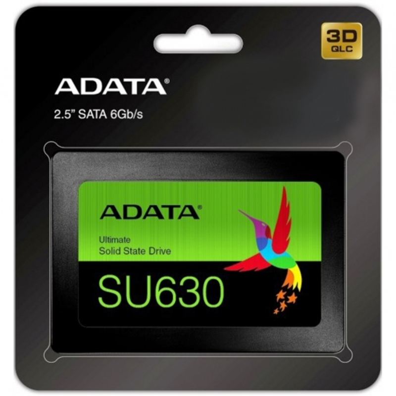 Накопитель 2.5 1.92TB ADATA SU630SS Client SSD ASU630SS-1T92Q-R SATA 6Gb/s, 520/450, IOPS 40/65K, MTBF 1.5M, 3D QLC, 400TBW, RTL
