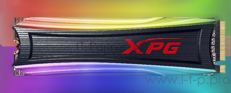 Твердотельный накопитель ADATA SPECTRIX S40G RGB SSD 256GB, 3D TLC, M.2 (2280), PCIe Gen 3.0 x4, NVMe, R3500/W1200, TBW 160