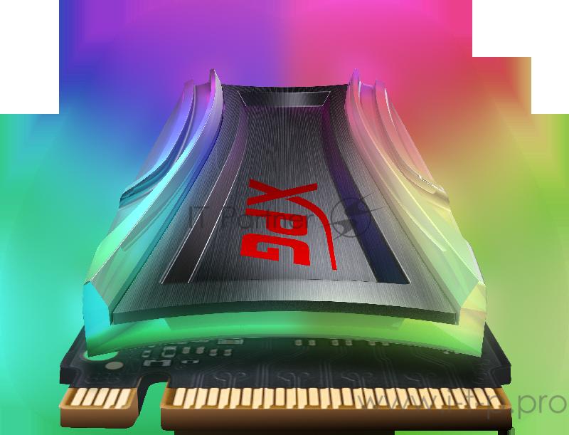 Твердотельный накопитель ADATA SPECTRIX S40G RGB SSD 256GB, 3D TLC, M.2 (2280), PCIe Gen 3.0 x4, NVMe, R3500/W1200, TBW 160