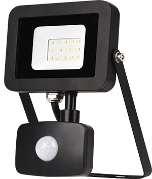 Прожекторы, светильники для уличного освещения ЭРА Б0029428 Прожектор светодиодный LPR-20-2700К-М-SEN SMD Eco Slim {20W, 2700К, с датчиком движения}