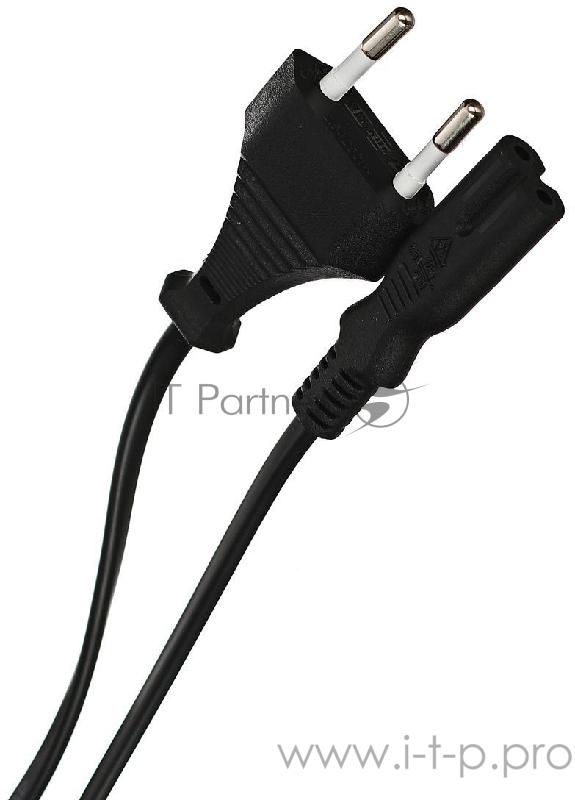 Кабель VCOM CE023_CU0.5-3M Кабель для аудио-видео техники IEC-320-C7--розетка 220V, 2-pin, 3 м ,медный