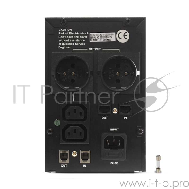 ИБП CROWN ИБП CMU-SP1200 COMBO {1200VA металл, 2x12V/9AH, розетки 2*IEC + 2*EURO} CM000001509