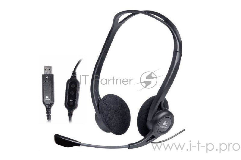 Гарнитура Logitech PC Headset 960 USB, с регулятором громкости (USB)