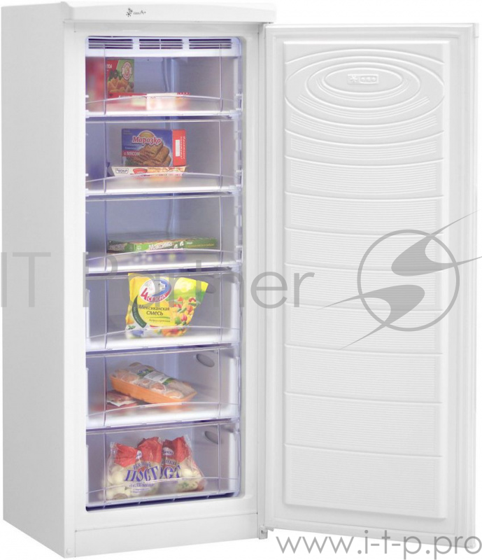 Морозильник Nordfrost DF 165 WAP белый 210 л, класс А+, 6 секций морозильной камеры, 3 выдвижных ящика из пластика, 144х57х63 см, цвет: белый