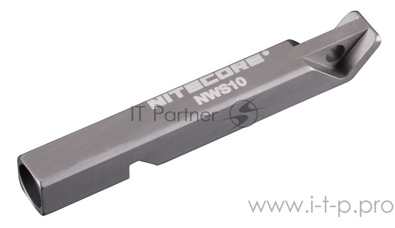 Брелок Nitecore NWS10 (11060) серебристый титан д.52мм ш.7мм в.7мм (доп.ф.:свисток)