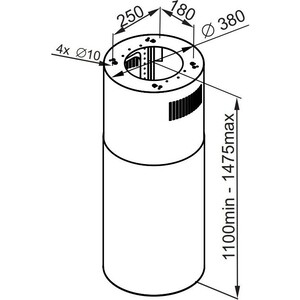 Вытяжка каминная Maunfeld Lee Isla 39 белый управление: кнопочное (1 мотор)