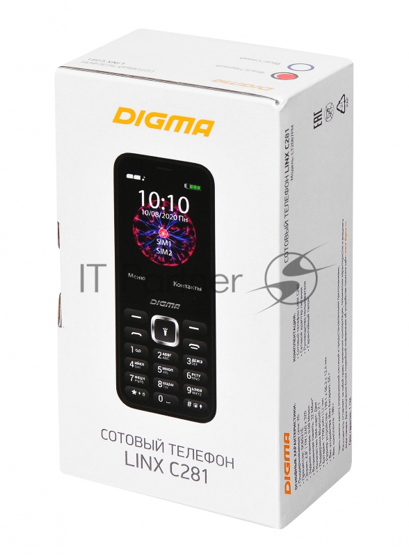 Мобильный телефон Digma C281 Linx 32Mb черный моноблок 2Sim 2.8 240x320 0.08Mpix GSM900/1800 MP3 microSD