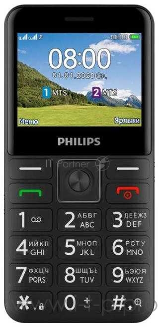 Мобильный телефон Philips E207 Xenium черный моноблок 2.31 240x320 Nucleus 0.08Mpix GSM900/1800 FM
