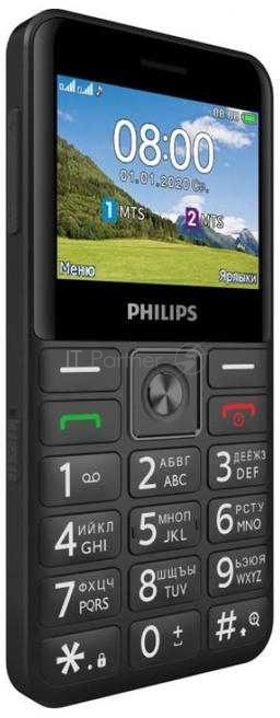 Мобильный телефон Philips E207 Xenium черный моноблок 2.31 240x320 Nucleus 0.08Mpix GSM900/1800 FM