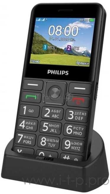 Мобильный телефон Philips E207 Xenium черный моноблок 2.31 240x320 Nucleus 0.08Mpix GSM900/1800 FM