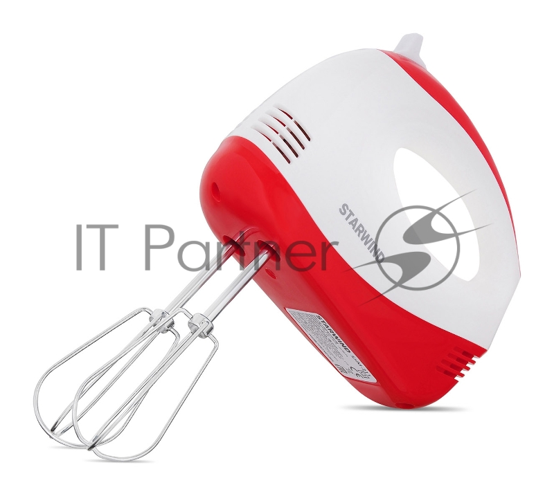 Миксер ручной Starwind SHM-251 250Вт белый/коралловый