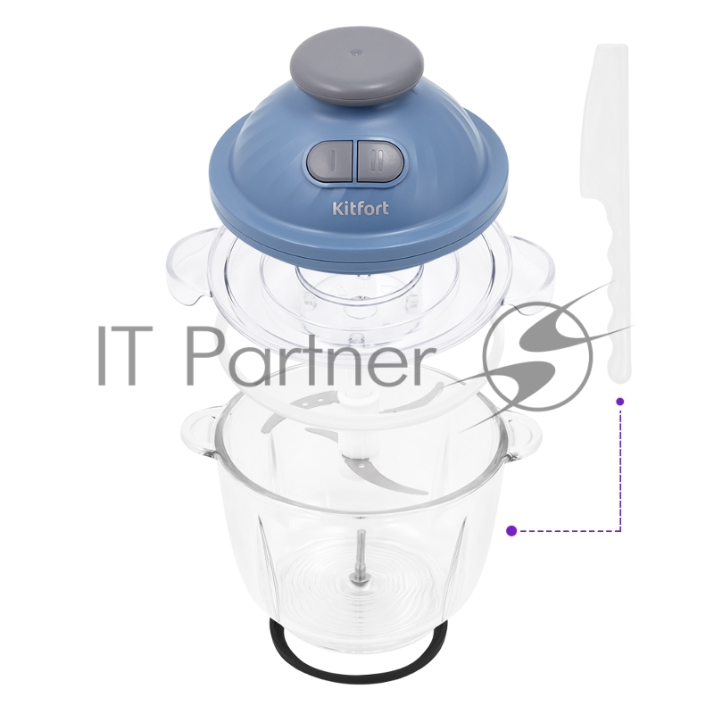 Измельчитель электрический Kitfort КТ-3013 2л. 400Вт сиреневый