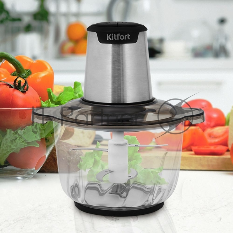 Измельчитель электрический Kitfort КТ-3012 2.5л. 400Вт серебристый