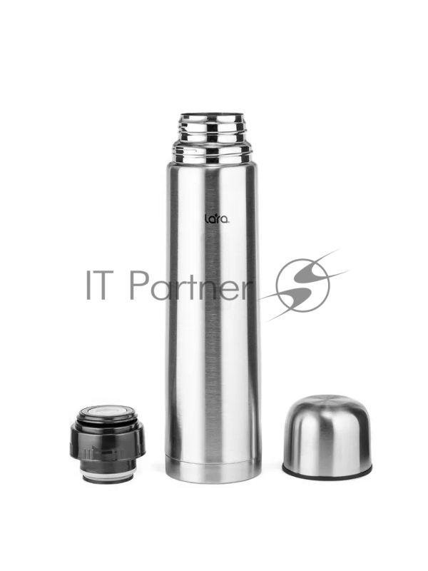 Термос LARA LR04-11 (сталь) - 1000 мл, КЛАПАН, двойные стенки, крышка-чашка
