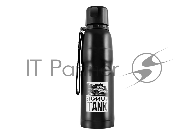 Термос LARA LR04-21 (черный) 500мл, матовый, ремешок для переноски